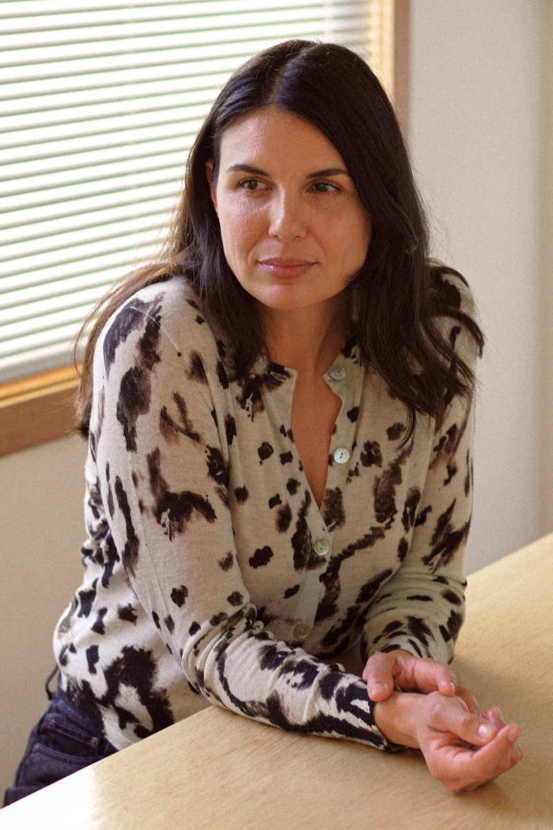 Cashmere Artic Leopard Print Cardigan