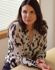 Cashmere Artic Leopard Print Cardigan