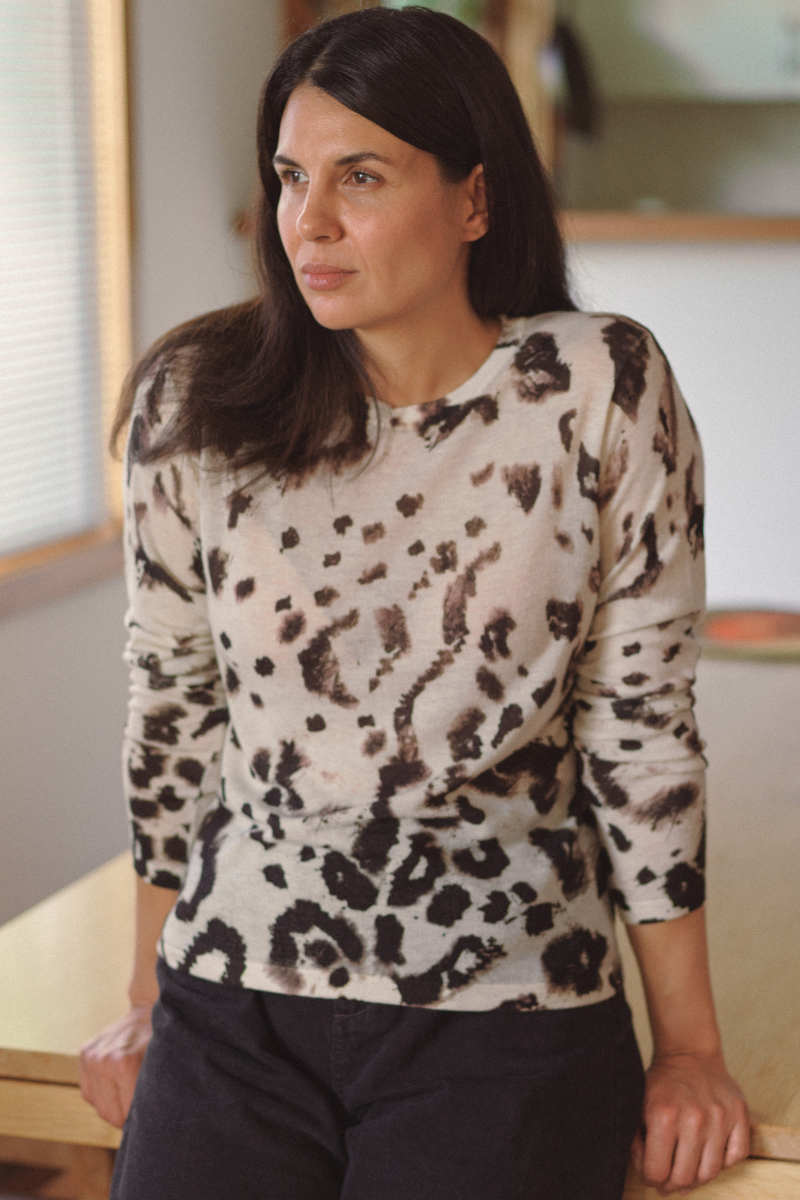 Cashmere Artic Leopard Print Jumper