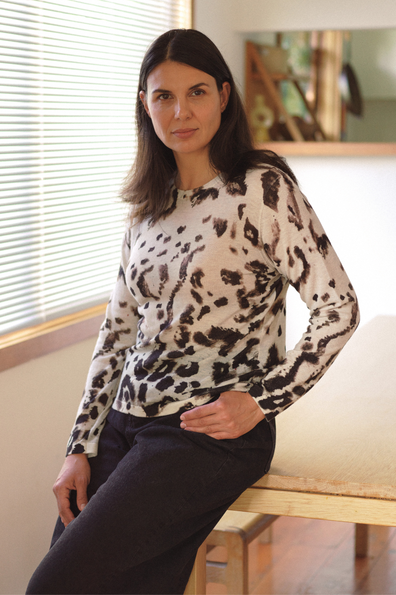 Cashmere Artic Leopard Print Jumper