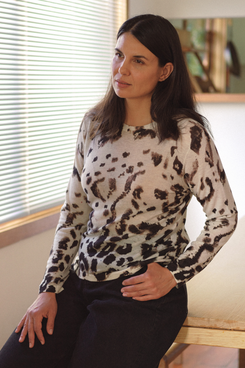 Cashmere Artic Leopard Print Jumper