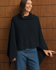 Cashmere Black Poncho - Cara Cashmere