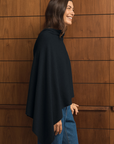 Cashmere Black Poncho - Cara Cashmere