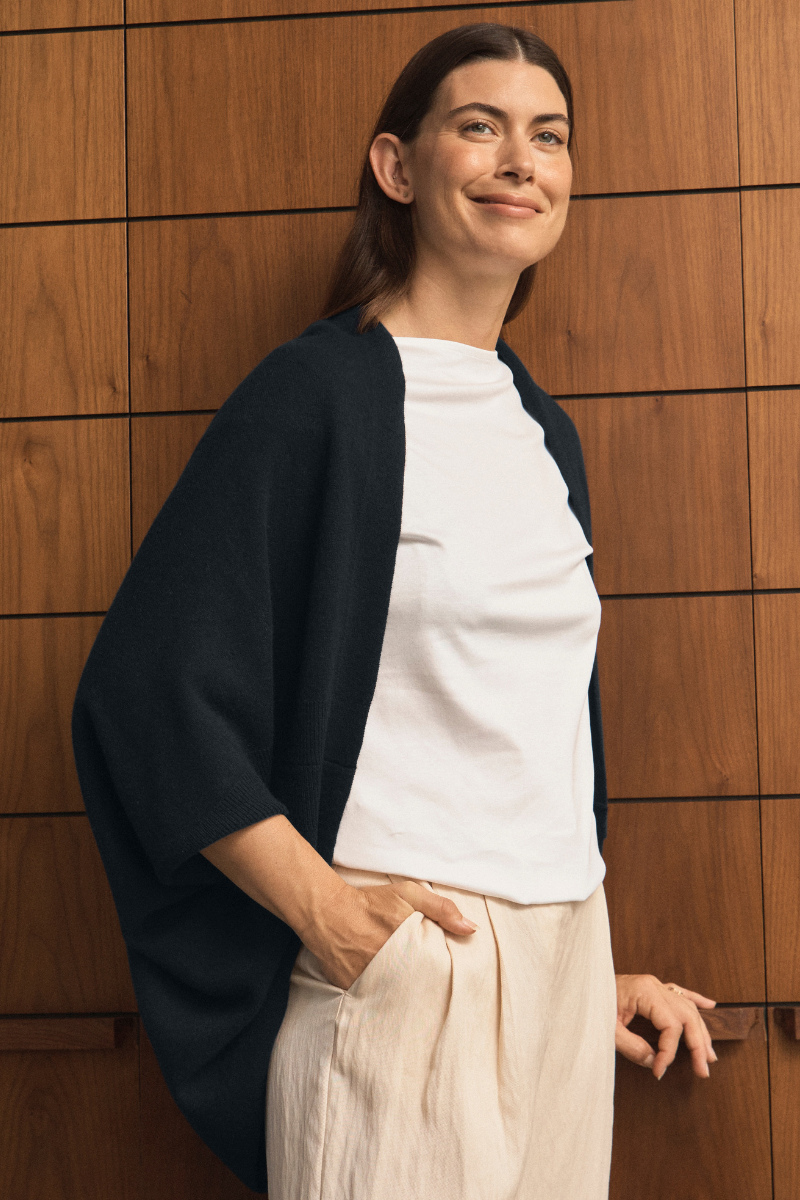 Cashmere Black Shrug - Cara Cashmere