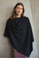 Cashmere Black Sparkle Poncho - Cara Cashmere