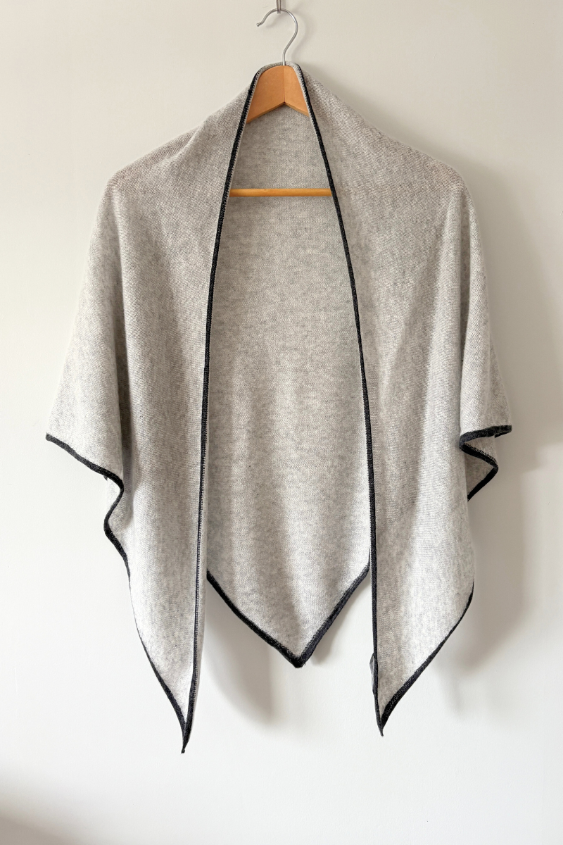 Cashmere Charcoal Tipped Grey Triangle Scarf
