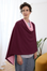 Cashmere Burgundy and Soft Rose Reversible Poncho - Cara Cashmere