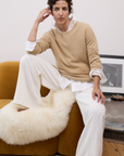 Cashmere Caramel Crew Jumper - Cara Cashmere