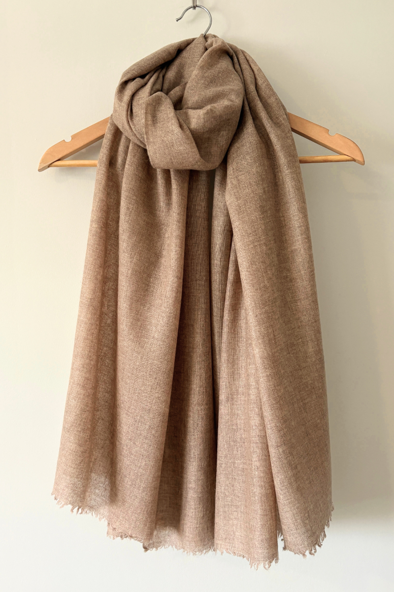 Cashmere Caramel Fine Woven Scarf