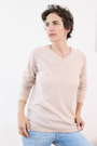 Cashmere Champagne V Neck Jumper - Cara Cashmere