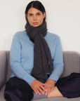 Cashmere Charcoal Knit Wrap - Cara Cashmere