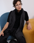 Cashmere Charcoal Lara Scarf - Cara Cashmere