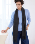 Cashmere Charcoal Lara Scarf - Cara Cashmere