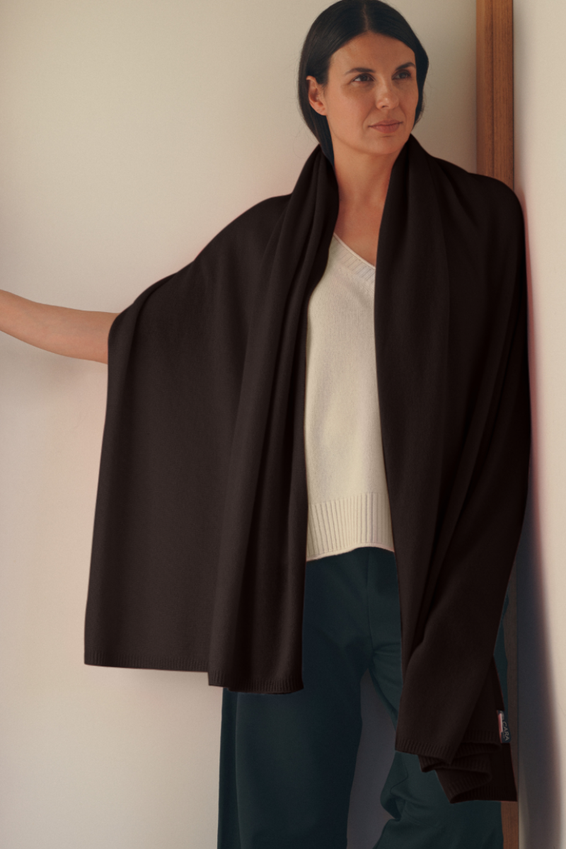Cashmere Chocolate Wrap - Cara Cashmere