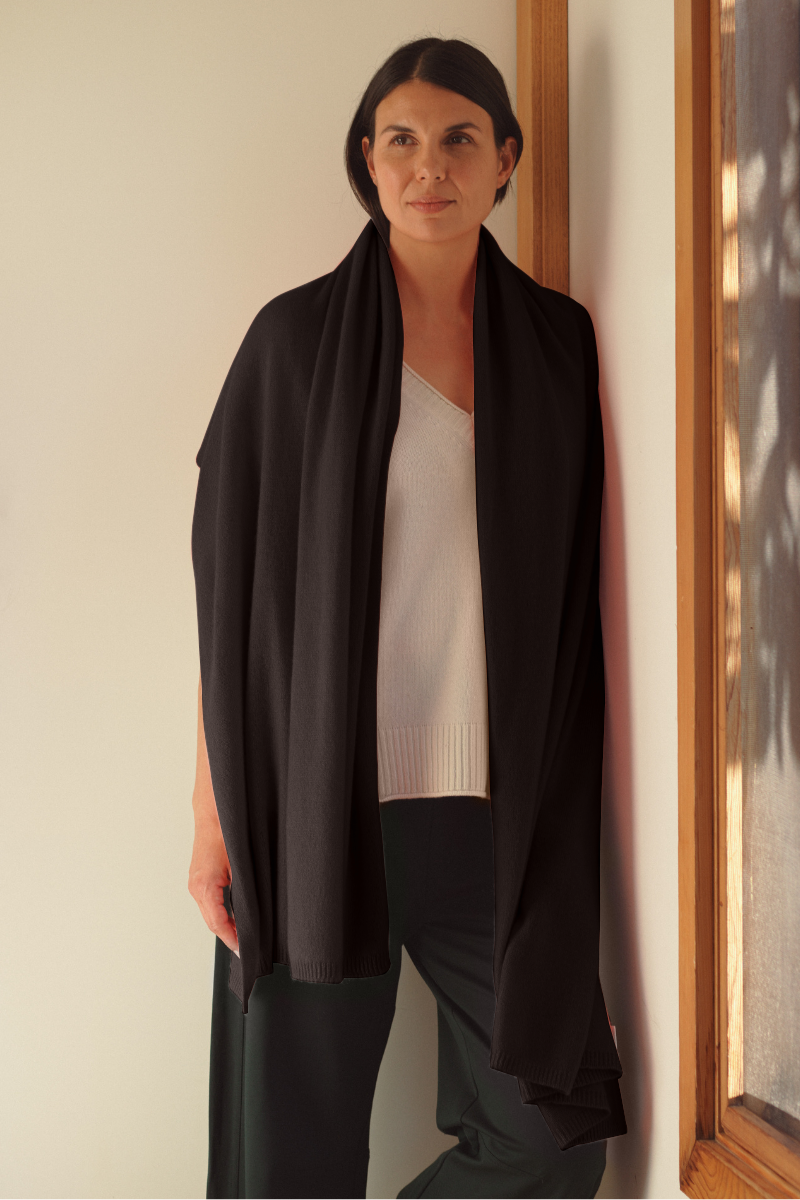 Cashmere Chocolate Wrap - Cara Cashmere