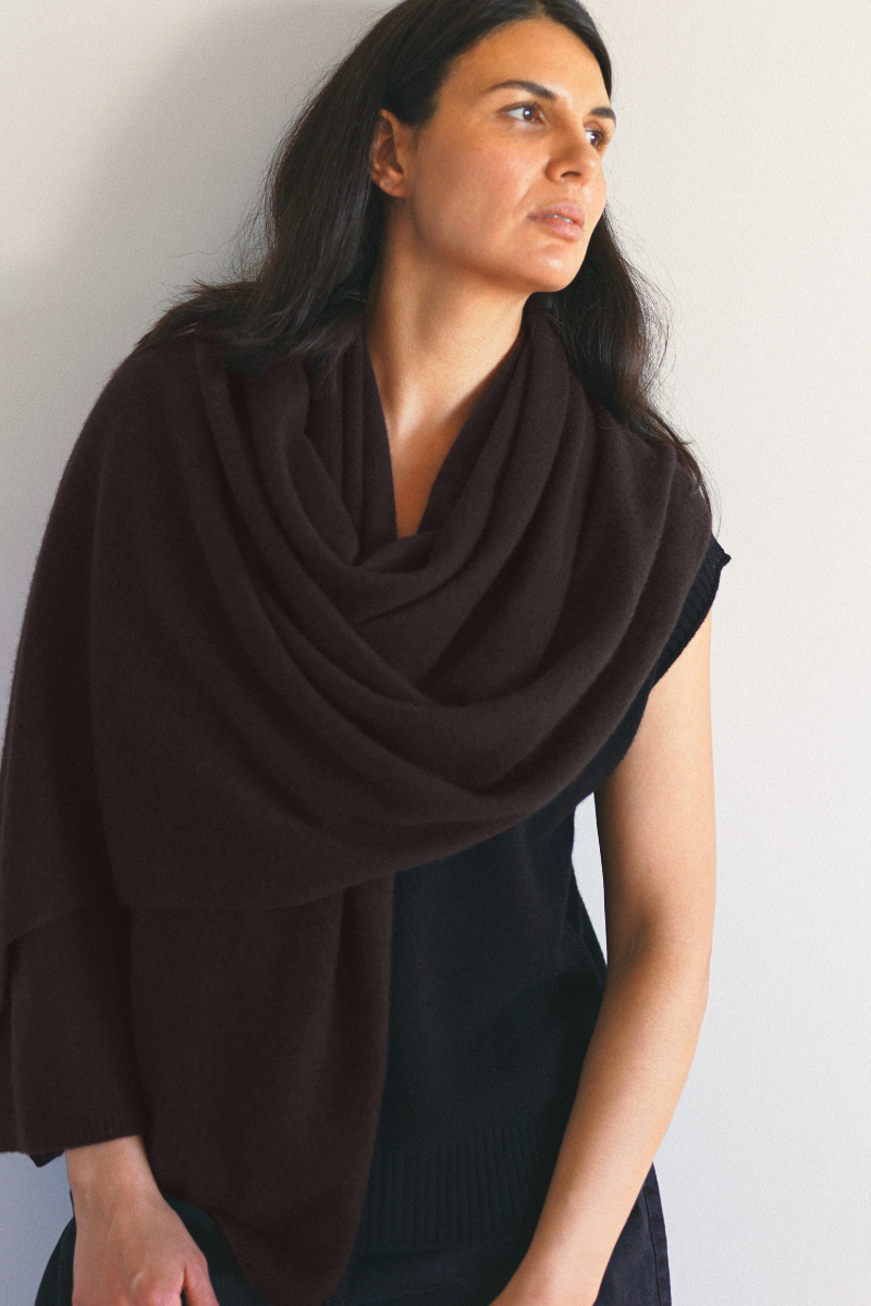 Cashmere Chocolate Wrap - Cara Cashmere