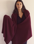 Cashmere Dark Wine Knit Wrap