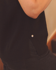 Cashmere Eclipse Black V Neck Tank - Cara Cashmere
