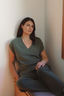Eucalypt Eclipse V Neck Tank - Cara Cashmere