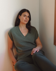 Eucalypt Eclipse V Neck Tank - Cara Cashmere
