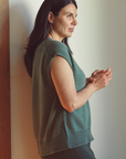 Eucalypt Eclipse V Neck Tank - Cara Cashmere