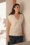 Cashmere Eclipse Ivory V Neck Tank - Cara Cashmere