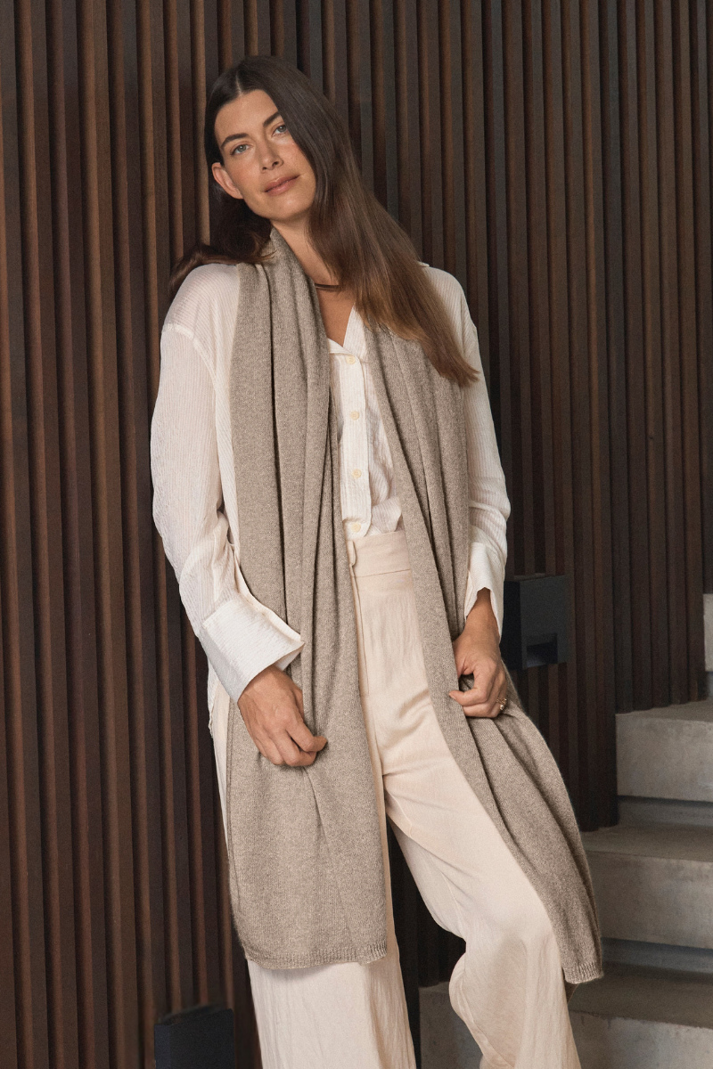 Cashmere Natural Wrap - Cara Cashmere