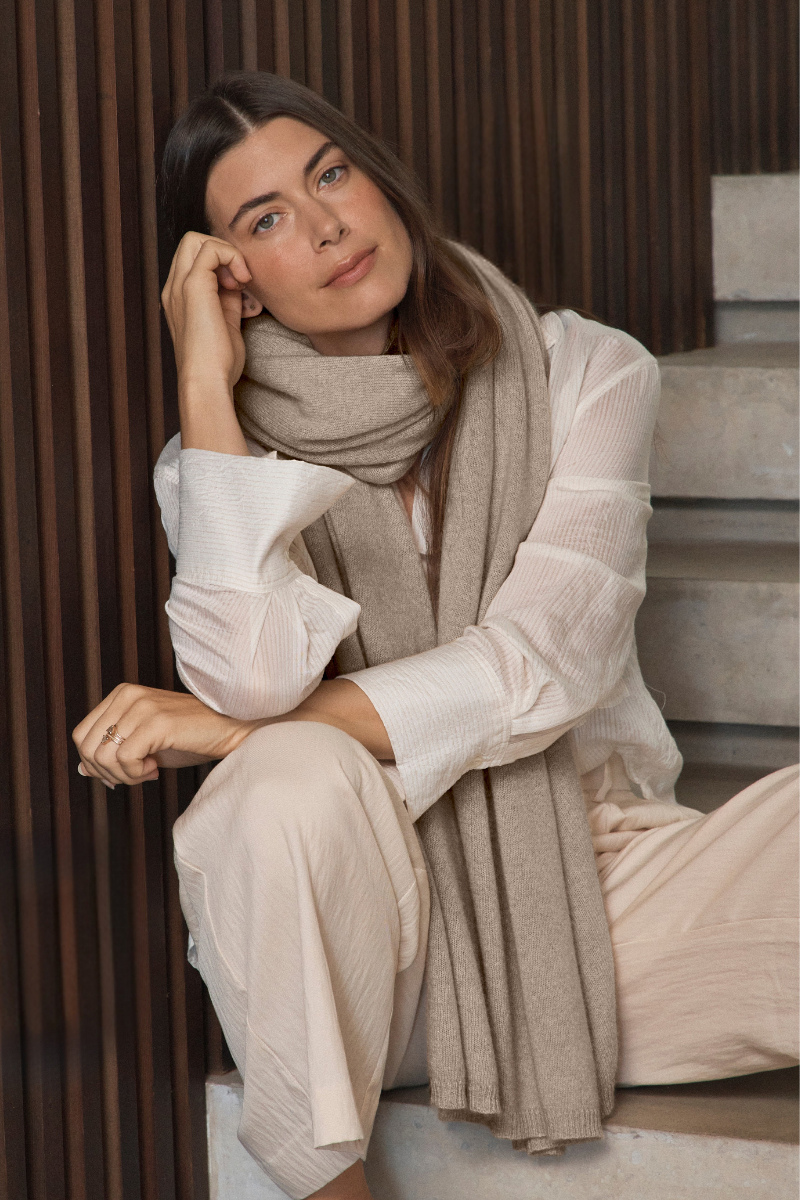 Cashmere Natural Wrap - Cara Cashmere