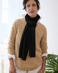 Cashmere Black Knitted Scarf