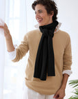 Cashmere Black Knitted Scarf
