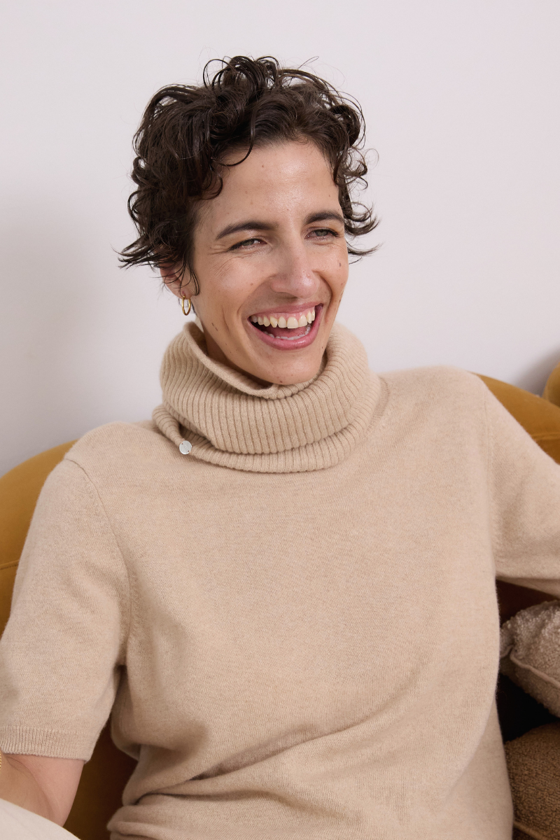 Cashmere Pale Camel Rib Snood - Cara Cashmere