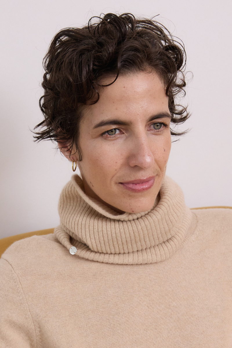 Cashmere Pale Camel Rib Snood - Cara Cashmere