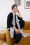 Cashmere Pale Grey Knitted Scarf - Cara Cashmere