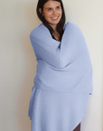 Cashmere Pale Lilac Knit Wrap - Cara Cashmere