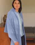 Cashmere Pale Lilac Knit Wrap - Cara Cashmere