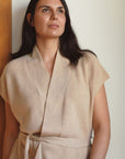 Cashmere Pale Camel Elara Sleeveless Cardigan