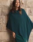 Cashmere Rich Green Melange Poncho Cara Cashmere