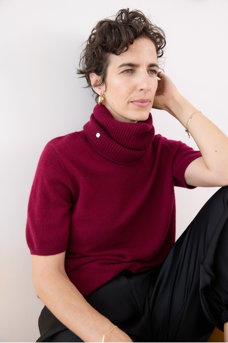 Cashmere Ruby Red Rib Snood - Cara Cashmere