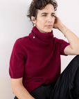 Cashmere Ruby Red Rib Snood - Cara Cashmere