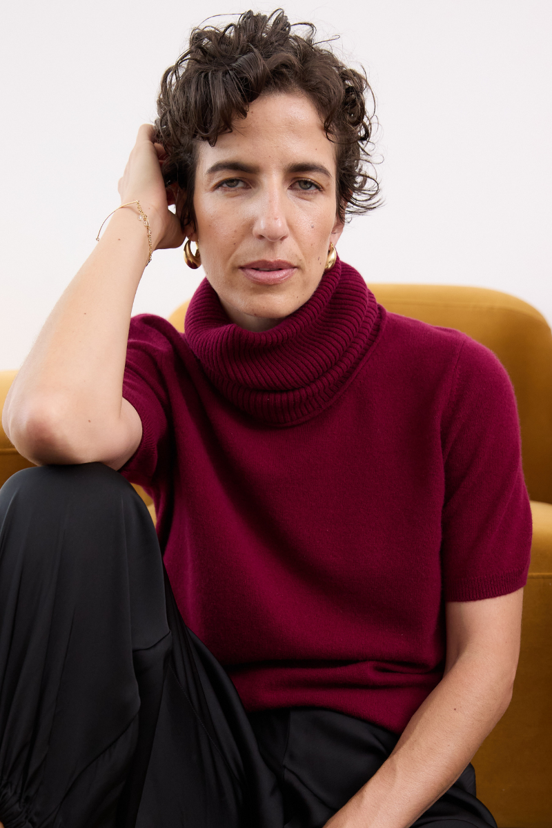Cashmere Ruby Red Rib Snood - Cara Cashmere