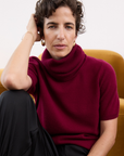 Cashmere Ruby Red Rib Snood - Cara Cashmere