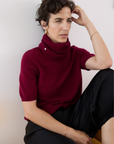 Cashmere Ruby Red Rib Snood - Cara Cashmere
