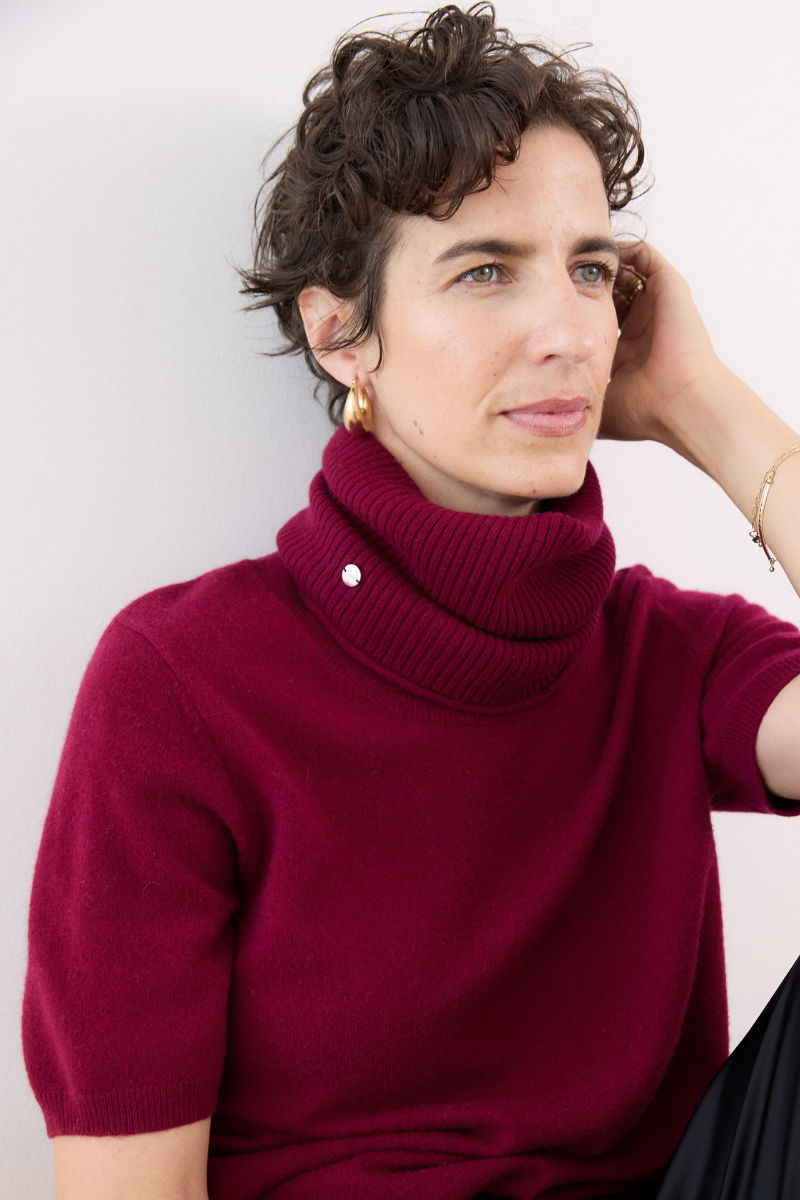 Cashmere Ruby Red Rib Snood - Cara Cashmere