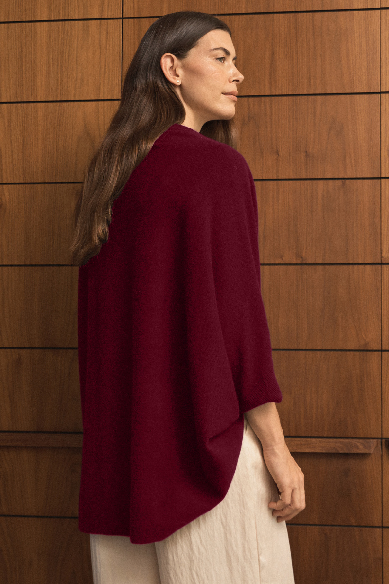 Cashmere Ruby Red Shrug - Cara Cashmere