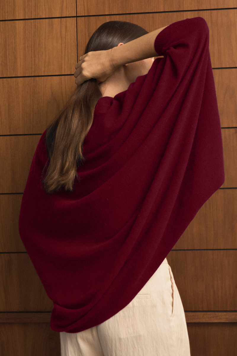 Cashmere Ruby Red Shrug - Cara Cashmere