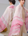 Cashmere Silk Pinks Shadow Animal Scarf - Cara Cashmere