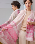 Cashmere Silk Pinks Shadow Animal Scarf - Cara Cashmere