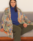 Cashmere Silk "Botanical Gallop" Scarf