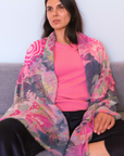 Cashmere Silk "Fushia Barbies" Scarf
