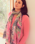 Cashmere Silk "Fushia Barbies" Scarf
